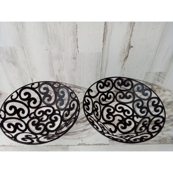 Beautiful Decorative Black Baskets Set Of 2 Heavy Duty Multi-use - Picture 13 of 16